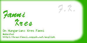 fanni kres business card